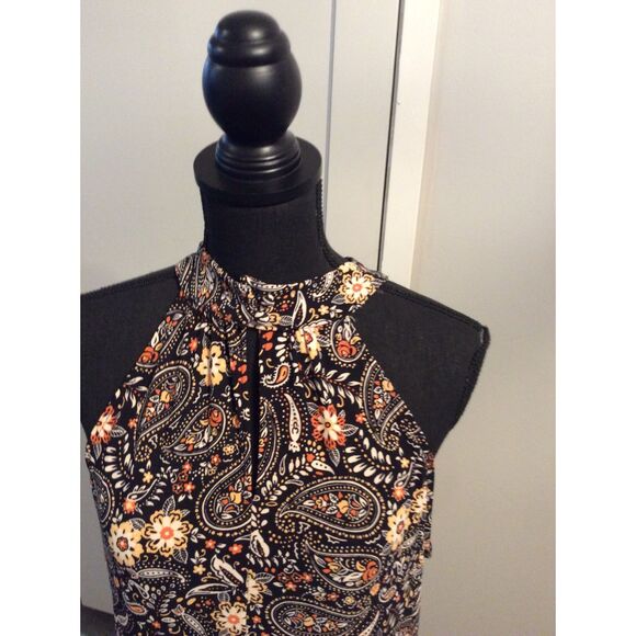 High Neck Maxi Floral Print Racer front back BAR III Size XL Womens - Picture 2 of 5